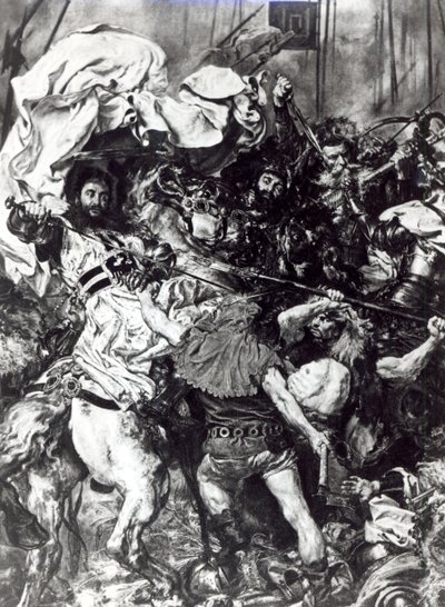 The Battle of Grunwald, detail (depicting the death of the Grand Master Ulrich von Jungingen) by Jan Alojzy Matejko